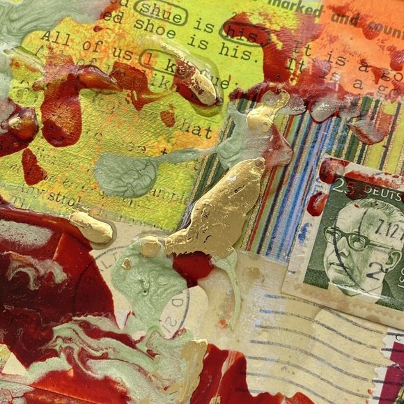 Original Art “If The Shoe Fits” Artwork Mixed Media Painting Frame Ready 11”x14” - Picture 3 of 9